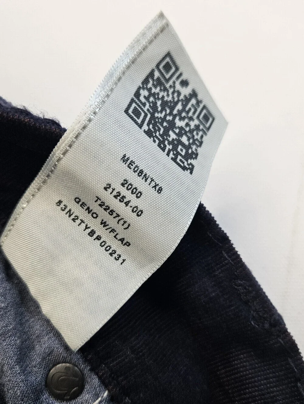 True Religion Men's Geno Relaxed Slim Fit Corduroy Flap Pocket Pants SZ 42 X 34